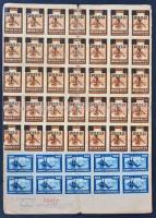 1946 Bp., Születési anyakönyvi kivonat rengeteg okmánybélyeggel