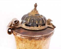 Tájték pipa, jelzett (Scheiber János Komárom), réz fedővel, jó állapotban, h:73 cm