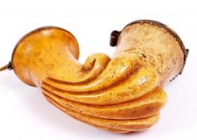 Tájték pipa, jelzett (Scheiber János Komárom), réz fedővel, jó állapotban, h:73 cm