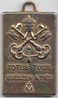 1991. "II. János Pál / Egészen a tiéd" fém érem (44x25mm) T:2