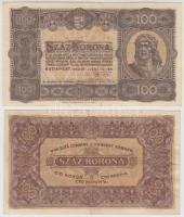 1923. 100K &quot;Magyar Pénzjegynyomda Rt. Budapest&quot; (2x) T:II,II-