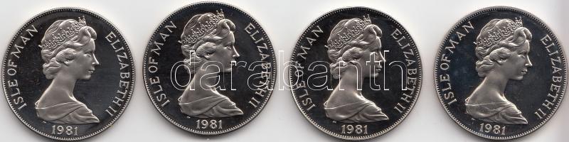 Man szigetek 1981. 1C CuNi 4db-os Crown szett adományozói dísztokban T:PP Tanúsítvánnyal
Isle of Man...