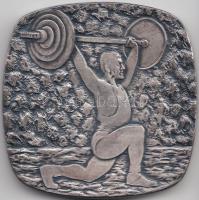 Lengyelország 1977. Súlyemelő fém sportérem (59x59mm) tokban T:2
Poland 1977. Weightlifter metal med...