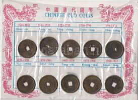 Kína 1644-1911. &quot;Kínai régi pénzek&quot; 10db pénzmásolat szettben T:2 &lt;br/&gt;China 1644-1911. &quot;Chinese Old Coins&quot; 10pcs of replics in set