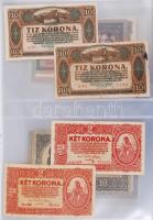Vegyes magyar bankjegy tétel albumba rendezve, közte 1904. 10K + 1919. 10K + 1918. 200K + 1918. 10.0...