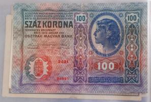 Vegyes magyar bankjegy tétel albumba rendezve, közte 1904. 10K + 1919. 10K + 1918. 200K + 1918. 10.0...
