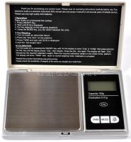 Constant ékszermérleg 0,01-100g eredeti dobozában, leírással /
Constant pocket scale 0,01-100g with ...