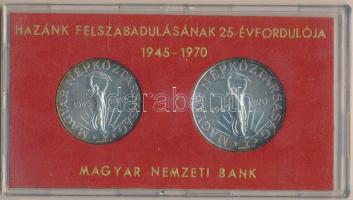 1970. 50Ft Ag + 100Ft Ag "Felszabadulás" pár T:BU Eredeti sérült MNB plasztiktokban (piros...
