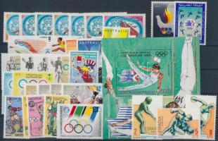 1983-1984 Olimpic composition 15 different issues: 34 stamps + a block, 1983-1984 Olimpia összeállítás 15 klf kiadás: 34 db bélyeg + 1 blokk