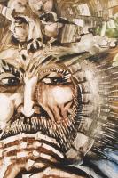 Péli Tamás (1948-1994): Ősapánk I. Olaj, pozdorjalap, jelzett, 47×41 cm