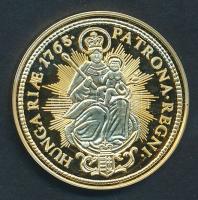 DN "Magyar aranypénzek utánveretben - Mária Terézia 2 dukát" aranyozott Ag emlékérem (5.5g...