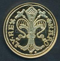 DN "Magyar aranypénzek utánveretben - Károly Róbert aranyforint" aranyozott Ag emlékérem (...