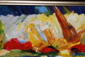 Schéner Mihály (1923-2009): Paris. Olaj, farost, jelzett, keretben, 50×70 cm