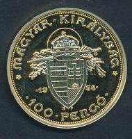 DN "Magyar aranypénzek utánveretben - Szent István jubileumi 100 pengő" aranyozott Ag emlé...