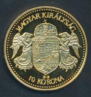 DN "Magyar aranypénzek utánveretben - Ferenc József 10 korona" aranyozott Ag emlékérem (5....