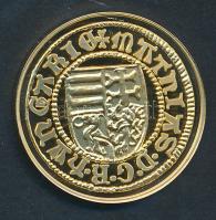 DN "Magyar aranypénzek utánveretben - Mátyás király aranyforint" aranyozott Ag emlékérem (...