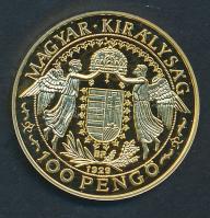DN "Magyar aranypénzek utánveretben - Szent László jubileumi 100 pengő" aranyozott Ag emlé...
