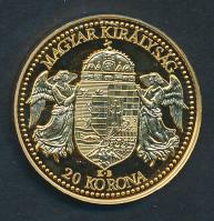 DN "Magyar aranypénzek utánveretben - Ferenc József 20 korona" aranyozott Ag emlékérem (5....
