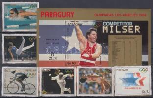 1985 Los Angeles-i olimpia érmesei Mi 3824-3829 kisív 3830 + blokk 410