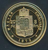 DN "Magyar aranypénzek utánveretben - Ferenc József arany 8 forint" aranyozott Ag emlékére...
