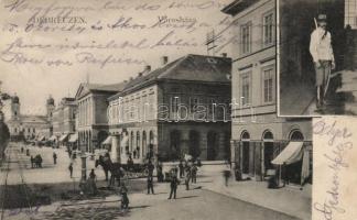 Debrecen, Városháza, Református Nagytemplom, Tóth Gyula üzlete (EK)