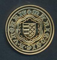 DN "Magyar aranypénzek utánveretben - Mária aranyforint" aranyozott Ag emlékérem (5.5g/0.9...