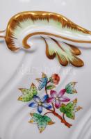 Herendi Viktória mintás kaspó, kézzel festett, jelzett, hibátlan, m:15,5 cm, d:19 cm/ Handpainted nu...