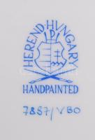 Herendi Viktória mintás kaspó, kézzel festett, jelzett, hibátlan, m:15,5 cm, d:19 cm/ Handpainted nu...