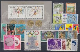 1983-1985 Olympic motif items 7 different countries, 20 different stamps + a block, 1983-1985 Olimpia motívum 7 klf ország 20 klf bélyeg + 1 blokk