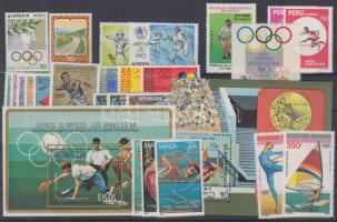 1983-1985 Olympic motif items 11 different countries, 25 different stamps + 2 blocks, 1983-1985 Olimpia motívum 11 klf ország 25 klf bélyeg + 2 blokk