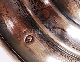 Csiszolt kristálykehely ezüst(Ag) talpon, jelzett, m: 17 cm