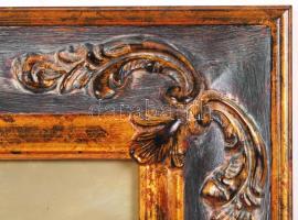 Vigyázó László: Téli életkép. Olaj, farost, jelzett, díszes keretben, 30×40 cm