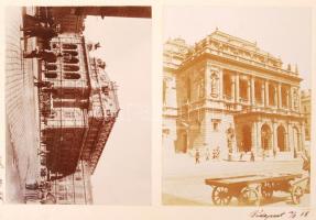 1896-1899 Emil Scheirich: privát fotóalbum, sok helytörténeti vonatkozású kép, Chemnitz, Bécs, Budapest, Marilla, Opatia, Detta, 74 db kép, 8x11 cm
