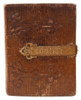 cca 1880-1920 Vizitkártya album, szép állapotban, csatos könyv, 32 db fotó, 10x6 cm