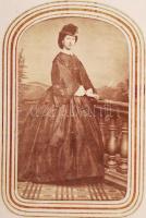 cca 1880-1920 Vizitkártya album, szép állapotban, csatos könyv, 32 db fotó, 10x6 cm