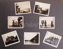 cca 1930-1940 Privát fotóalbum, sok budapesti városképpel, szépen szerkesztett albumlapok, 186 db fo...