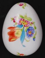 Herendi tojás, kézzel festett, jelzett, hibátlan, h:7,5 cm