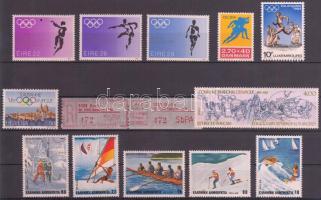 Olimpia motívum tétel 1983-1984 13 db érték európai országokból 1983-1984 Olympic motif items 13 val...