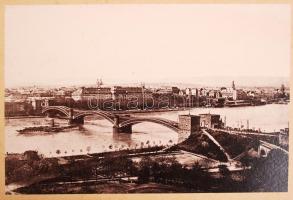 cca 1890-1900 Der Rhein, leporellós fotóalbum a Rajnáról és a Rajna menti városokról, 19 db fénykép,...