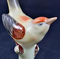 Hollóházi madárka, kézzel festett, jelzett, hibátlan, m:14 cm