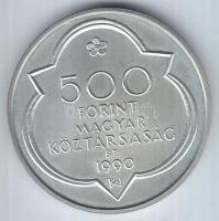 1990. 500Ft Ag "Mátyás király / Buda látképe" T:BU