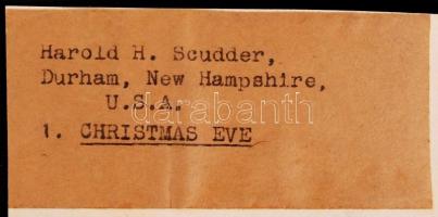 cca 1930-1940 Harold H. Scudder (USA): Christmas Eve, vintage fotóművészeti alkotás, feliratozott, k...