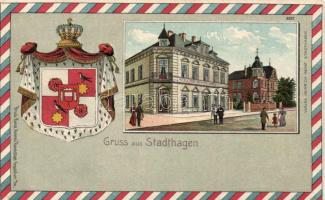 Stadthagen, hotel, Emb. litho (small tear)