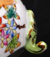 Herendi Viktória mintás lábas bonbonier, kézzel festett, jelzett, hibátlan, d:7 cm, m:6 cm