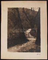 cca 1930-1940 Zoltay: Erdei patak, vintage fotóművészeti alkotás festészet utánzó stílusban, művészf...