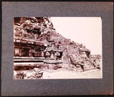 cca 1900-1910 India, Khajuraho, erotikus szobrokkal díszített hindu templom, képméret 16x23 cm, kart...