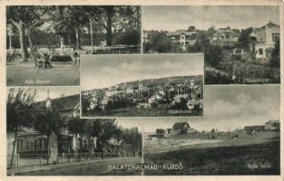 Balatonalmádi-fürdő, Zsák étterem, villa, vasútállomás, Buda tava (EB)