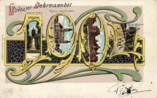 1904 Debrecen, litho; Mihály Sámuel kiadása