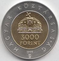 1999. 3000Ft Ag "Államalapítás 1000. évfordulója" T:BU Csak 5000db!