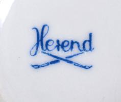 Herendi virág mintás ékszeres dobozka, kézzel festett, jelzett, hibátlan,d:8 cm